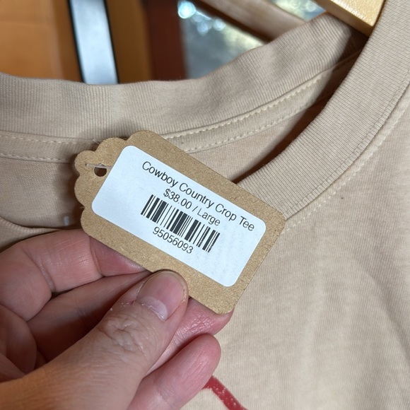 NWT HRT & LUV 100% Cotton Welcome to Cowboy Country Crop Tee Size Large - Picture 3 of 5